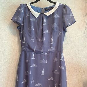 Collared Dusty Blue Vintage dress